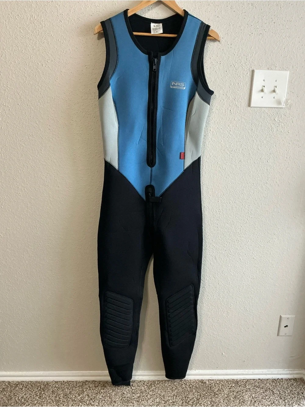 NRS Kids Sleeveless Neoprene One-Piece in Light Blue and Black